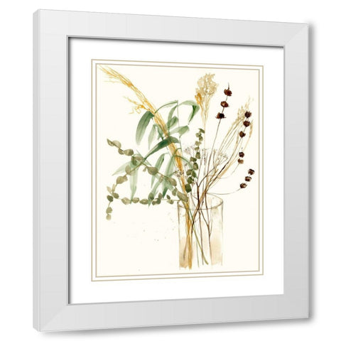 Composition in Vase I White Modern Wood Framed Art Print with Double Matting by Goldberger, Jennifer