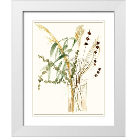 Composition in Vase I White Modern Wood Framed Art Print with Double Matting by Goldberger, Jennifer