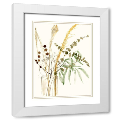 Composition in Vase II White Modern Wood Framed Art Print with Double Matting by Goldberger, Jennifer