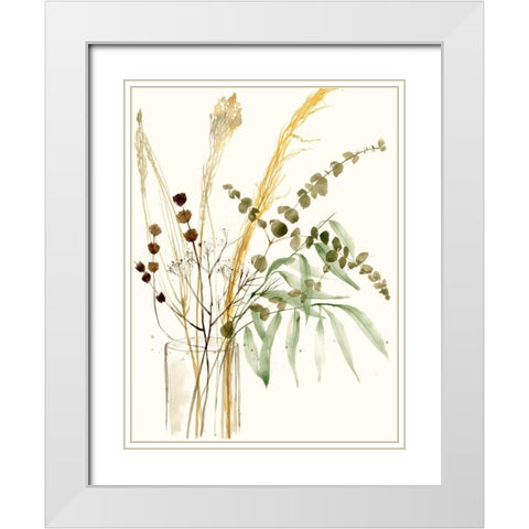 Composition in Vase II White Modern Wood Framed Art Print with Double Matting by Goldberger, Jennifer