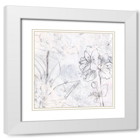 Contour Garden Fresco II White Modern Wood Framed Art Print with Double Matting by Vess, June Erica