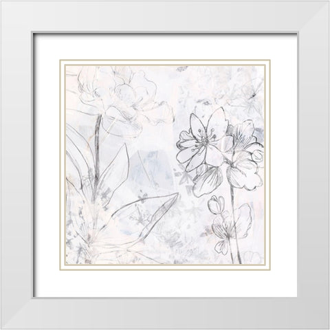 Contour Garden Fresco II White Modern Wood Framed Art Print with Double Matting by Vess, June Erica