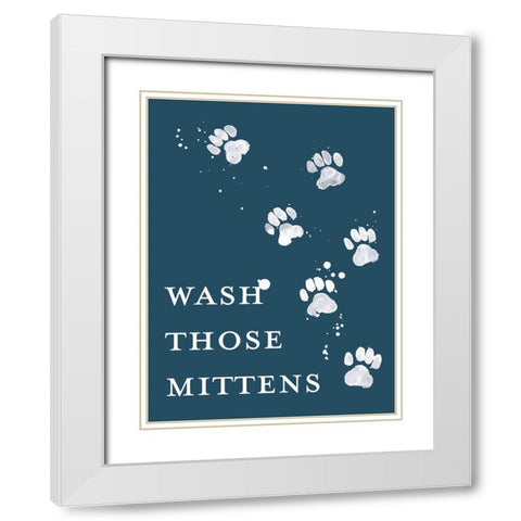 Wash Your Paws II White Modern Wood Framed Art Print with Double Matting by Popp, Grace