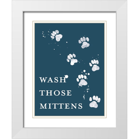 Wash Your Paws II White Modern Wood Framed Art Print with Double Matting by Popp, Grace