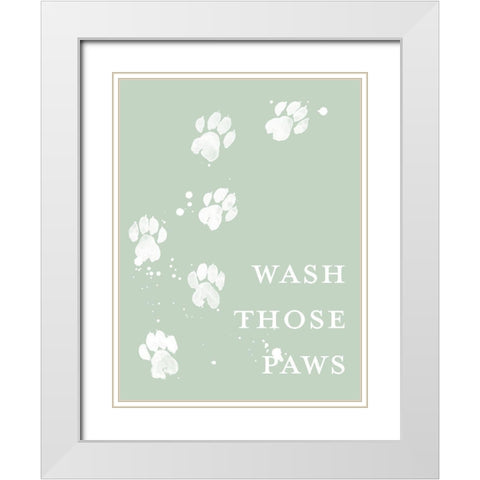Wash Your Paws III White Modern Wood Framed Art Print with Double Matting by Popp, Grace