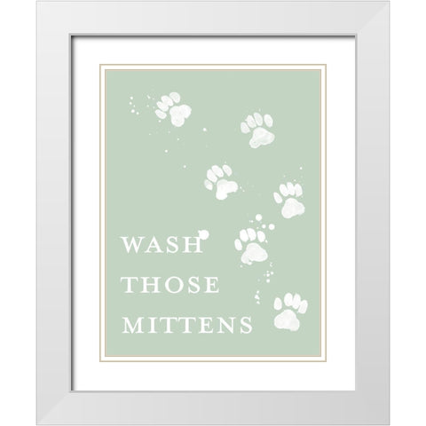 Wash Your Paws IV White Modern Wood Framed Art Print with Double Matting by Popp, Grace