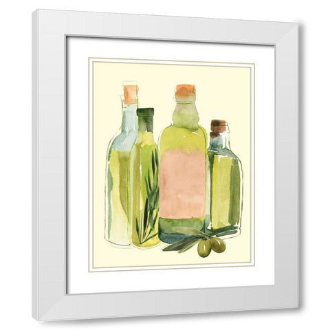 Olive Oil Set II White Modern Wood Framed Art Print with Double Matting by Warren, Annie