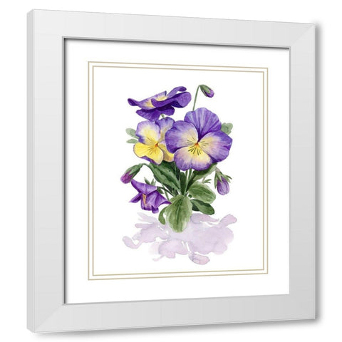 Viola Pansies II White Modern Wood Framed Art Print with Double Matting by Popp, Grace