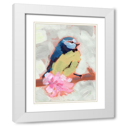 Painted Songbird II White Modern Wood Framed Art Print with Double Matting by Parker, Jennifer Paxton