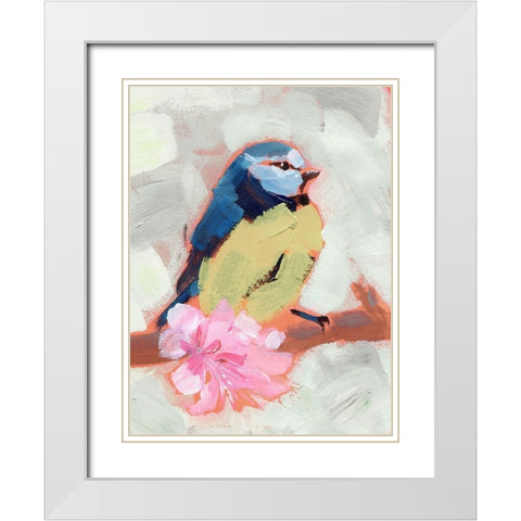 Painted Songbird II White Modern Wood Framed Art Print with Double Matting by Parker, Jennifer Paxton