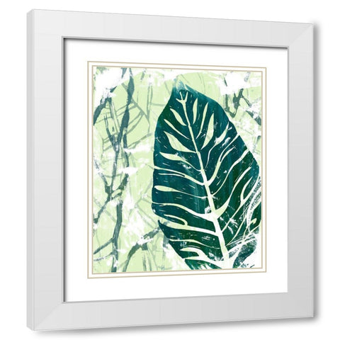 Palm Pastiche III White Modern Wood Framed Art Print with Double Matting by Vess, June Erica