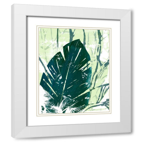 Palm Pastiche IV White Modern Wood Framed Art Print with Double Matting by Vess, June Erica
