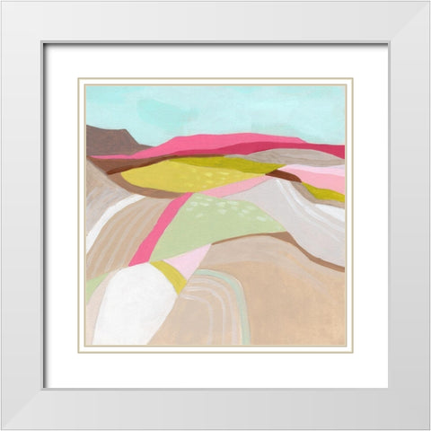Valley Path I White Modern Wood Framed Art Print with Double Matting by Vess, June Erica