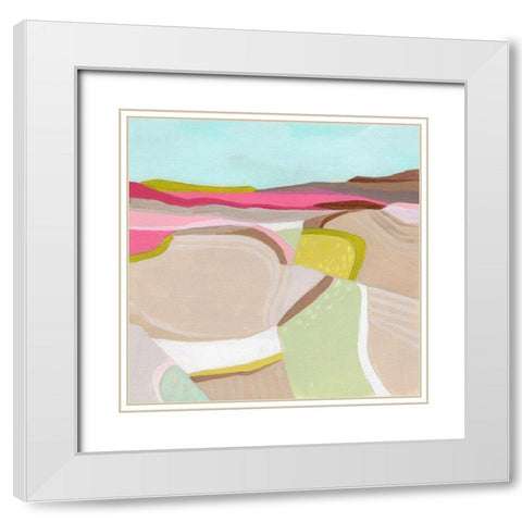 Valley Path II White Modern Wood Framed Art Print with Double Matting by Vess, June Erica