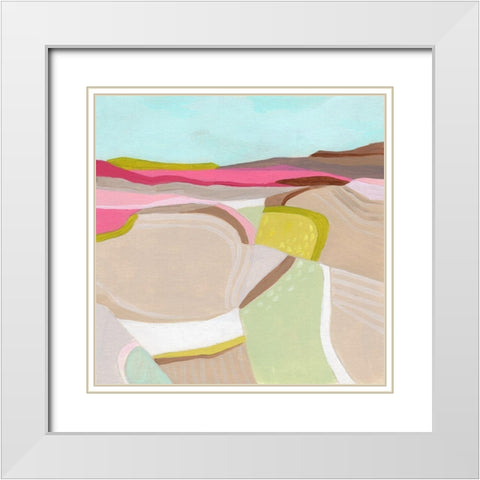 Valley Path II White Modern Wood Framed Art Print with Double Matting by Vess, June Erica