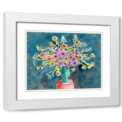 Abundant Arrangement II White Modern Wood Framed Art Print with Double Matting by Moore, Regina