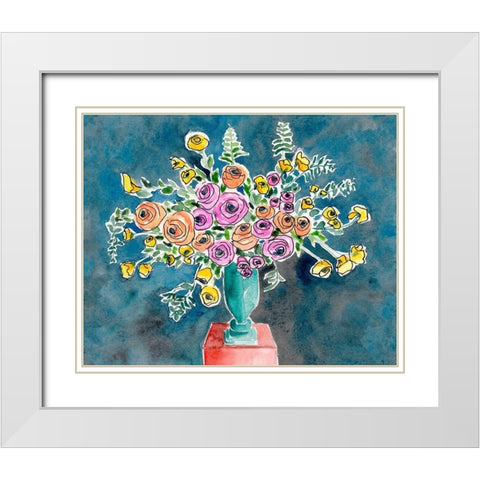 Abundant Arrangement II White Modern Wood Framed Art Print with Double Matting by Moore, Regina