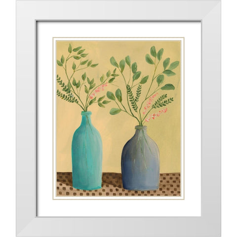 Bottle Vignette II White Modern Wood Framed Art Print with Double Matting by Moore, Regina