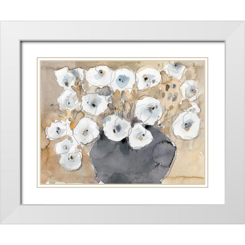 Another White Blossom I White Modern Wood Framed Art Print with Double Matting by Dixon, Samuel