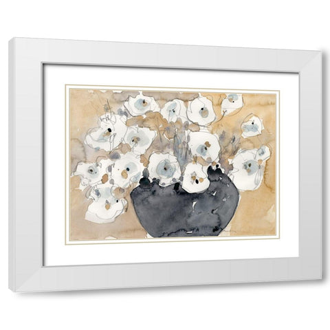 Another White Blossom II White Modern Wood Framed Art Print with Double Matting by Dixon, Samuel