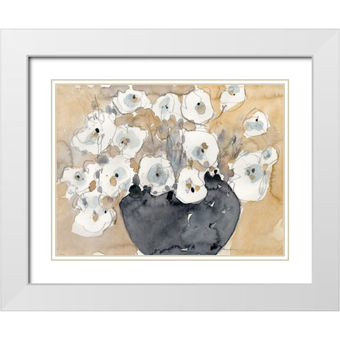 Another White Blossom II White Modern Wood Framed Art Print with Double Matting by Dixon, Samuel