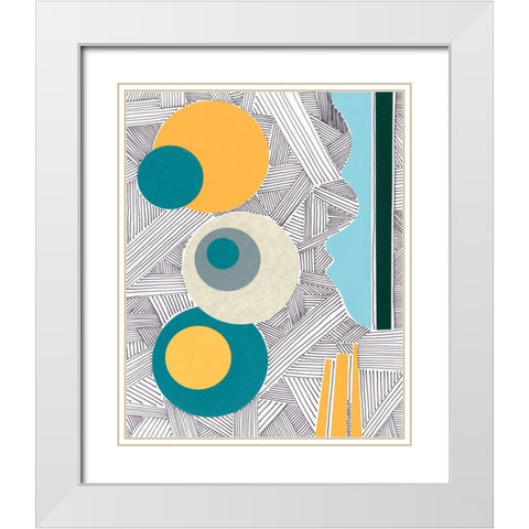 Lines and Shapes I White Modern Wood Framed Art Print with Double Matting by Moore, Regina