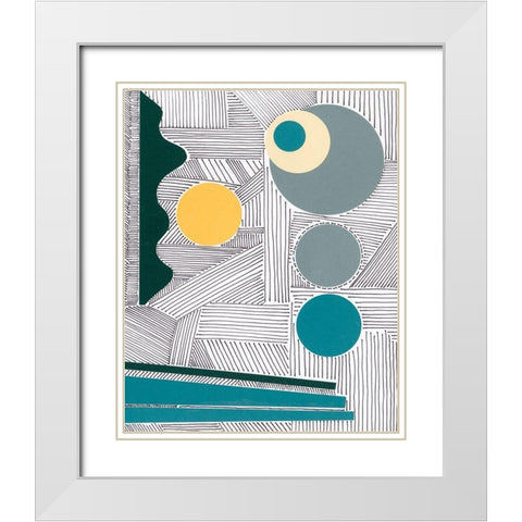 Lines and Shapes III White Modern Wood Framed Art Print with Double Matting by Moore, Regina