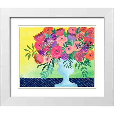 Imaginary Floral I White Modern Wood Framed Art Print with Double Matting by Moore, Regina