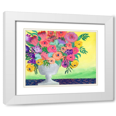 Imaginary Floral II White Modern Wood Framed Art Print with Double Matting by Moore, Regina