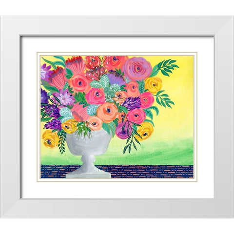 Imaginary Floral II White Modern Wood Framed Art Print with Double Matting by Moore, Regina