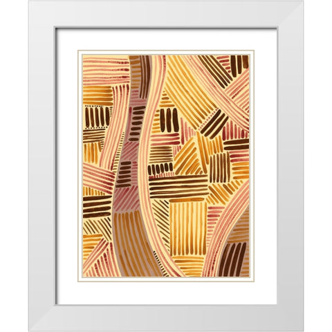 Bands of Pattern II White Modern Wood Framed Art Print with Double Matting by Moore, Regina