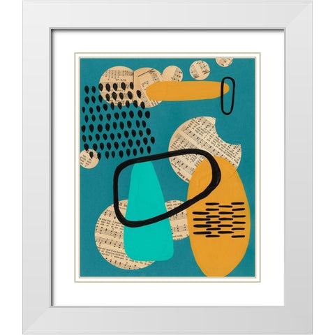 Contemporary Configuration I White Modern Wood Framed Art Print with Double Matting by Moore, Regina