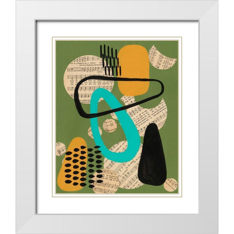 Contemporary Configuration III White Modern Wood Framed Art Print with Double Matting by Moore, Regina