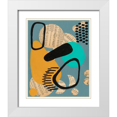 Contemporary Configuration V White Modern Wood Framed Art Print with Double Matting by Moore, Regina