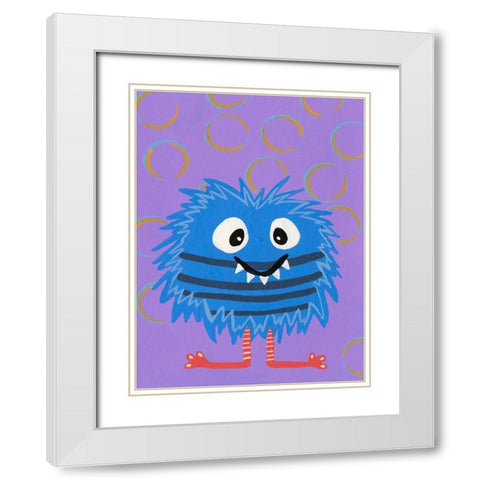 Happy Creatures I White Modern Wood Framed Art Print with Double Matting by Moore, Regina