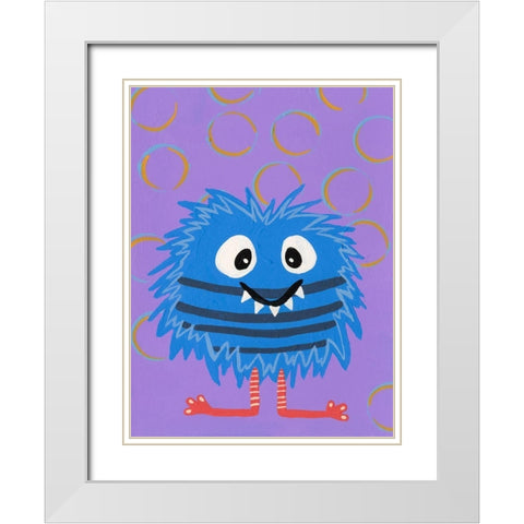Happy Creatures I White Modern Wood Framed Art Print with Double Matting by Moore, Regina