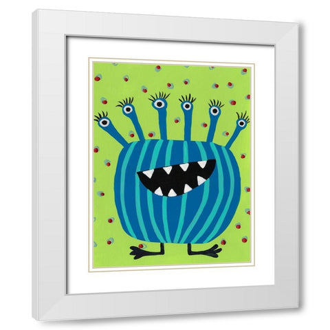 Happy Creatures II White Modern Wood Framed Art Print with Double Matting by Moore, Regina