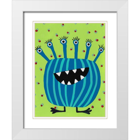 Happy Creatures II White Modern Wood Framed Art Print with Double Matting by Moore, Regina