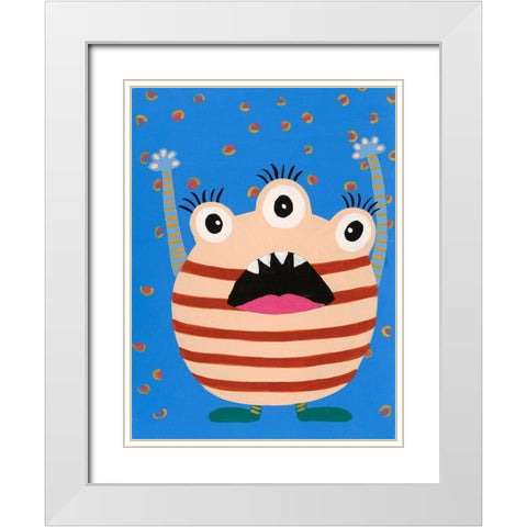 Happy Creatures IV White Modern Wood Framed Art Print with Double Matting by Moore, Regina