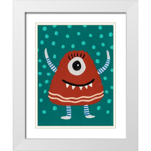 Happy Creatures VI White Modern Wood Framed Art Print with Double Matting by Moore, Regina