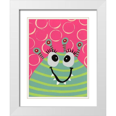 Happy Creatures VII White Modern Wood Framed Art Print with Double Matting by Moore, Regina