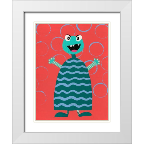 Happy Creatures VIII White Modern Wood Framed Art Print with Double Matting by Moore, Regina