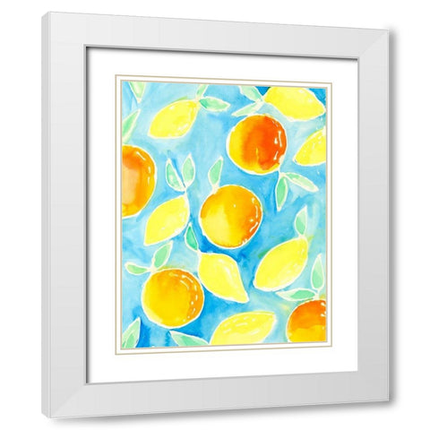 Summer Citrus II White Modern Wood Framed Art Print with Double Matting by Moore, Regina