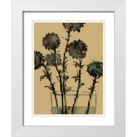 Dry Stems I White Modern Wood Framed Art Print with Double Matting by Dixon, Samuel