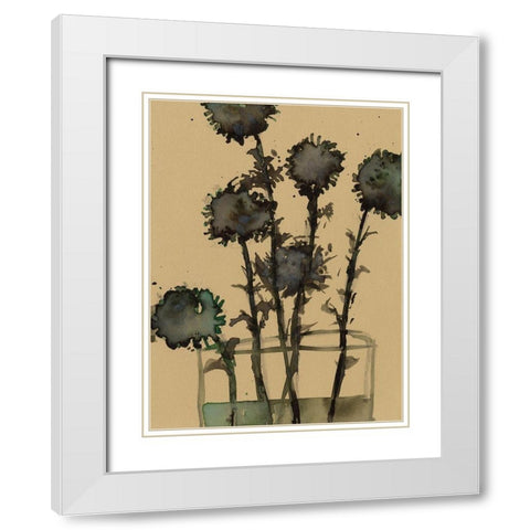 Dry Stems II White Modern Wood Framed Art Print with Double Matting by Dixon, Samuel