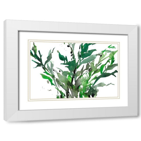 Just the Leaves II White Modern Wood Framed Art Print with Double Matting by Dixon, Samuel