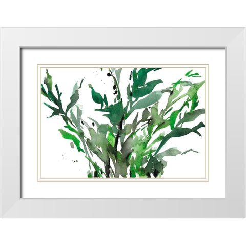 Just the Leaves II White Modern Wood Framed Art Print with Double Matting by Dixon, Samuel