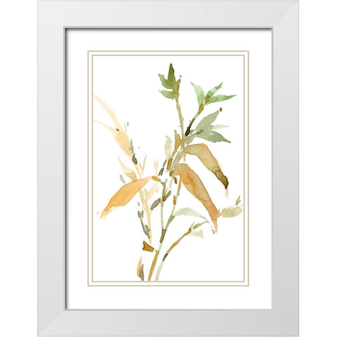 Stems I White Modern Wood Framed Art Print with Double Matting by Dixon, Samuel