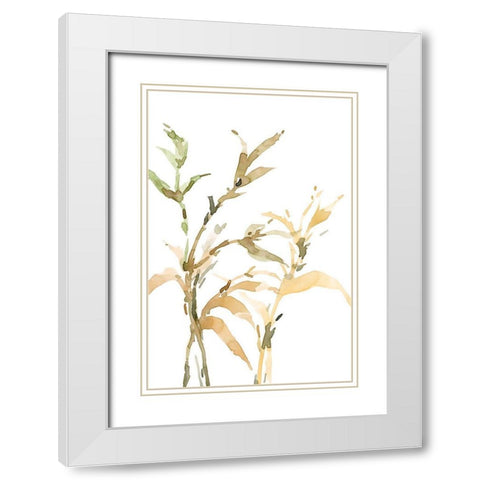 Stems II White Modern Wood Framed Art Print with Double Matting by Dixon, Samuel