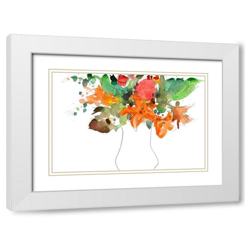 Expressive Bouquet I White Modern Wood Framed Art Print with Double Matting by Dixon, Samuel